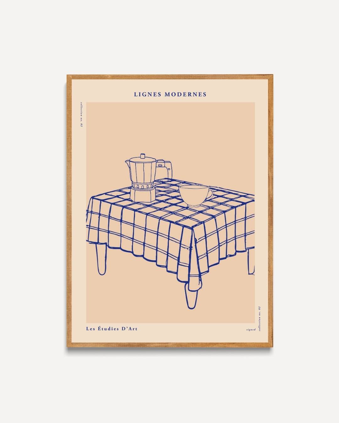 Gedekte blauwe tafel Poster Kunstwerk – portret poster als wanddecoratie