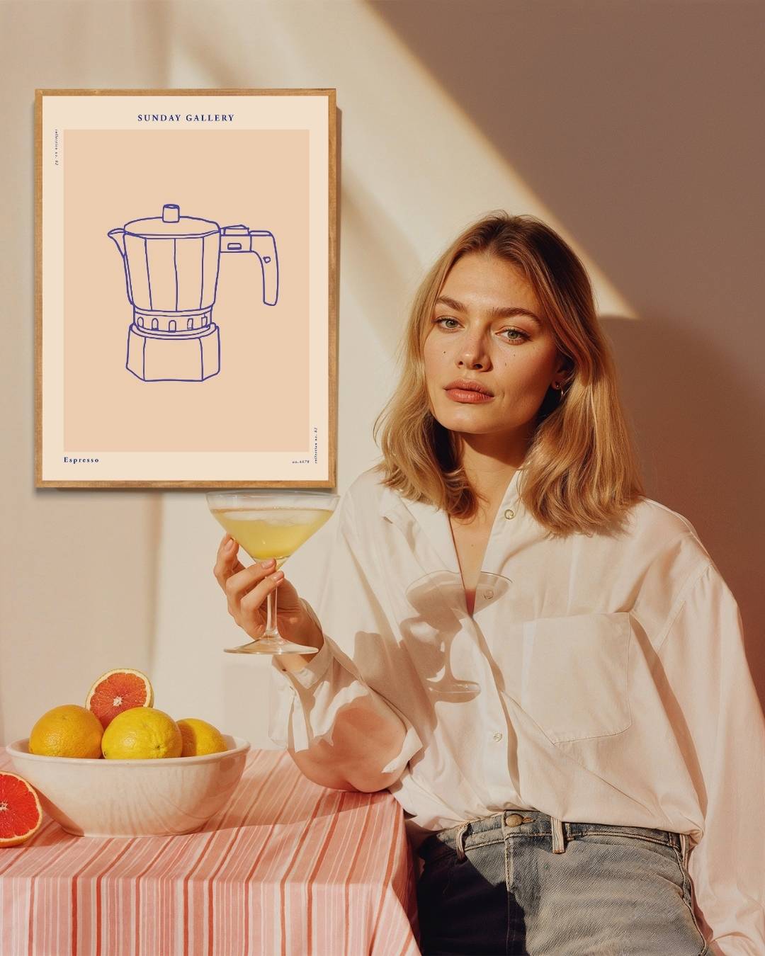 Koffiezetapparaat Poster Kunstwerk – staande poster voor modern interieur