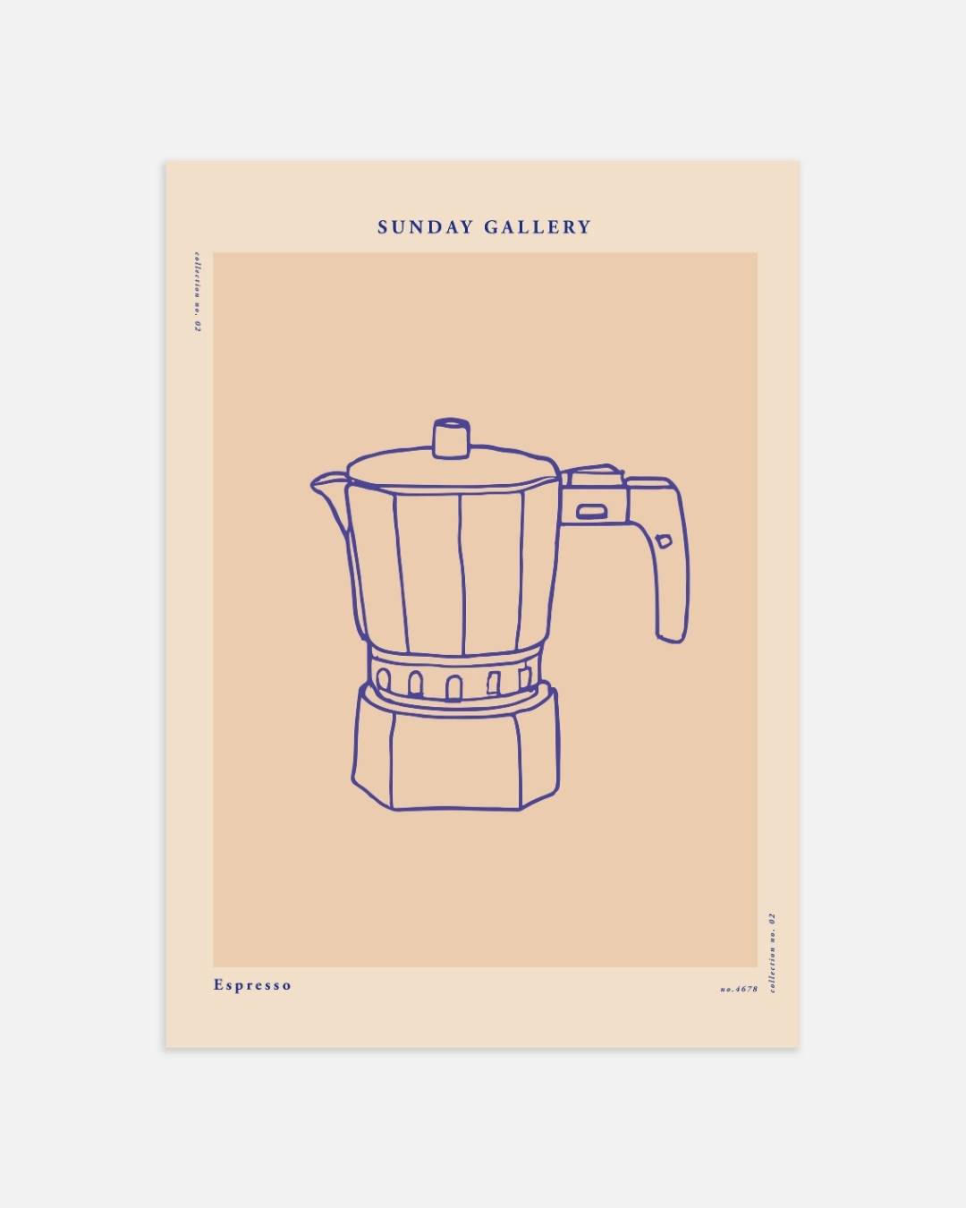Koffiezetapparaat Poster Kunstwerk – portret wanddecoratie van WallArtistic