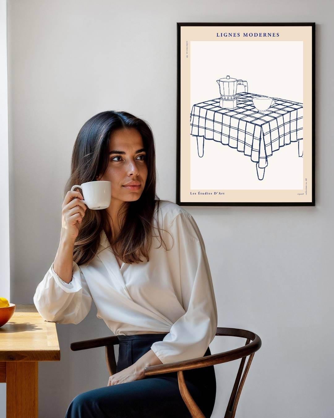 Gedekte tafel Poster Kunstwerk – staande poster voor modern interieur