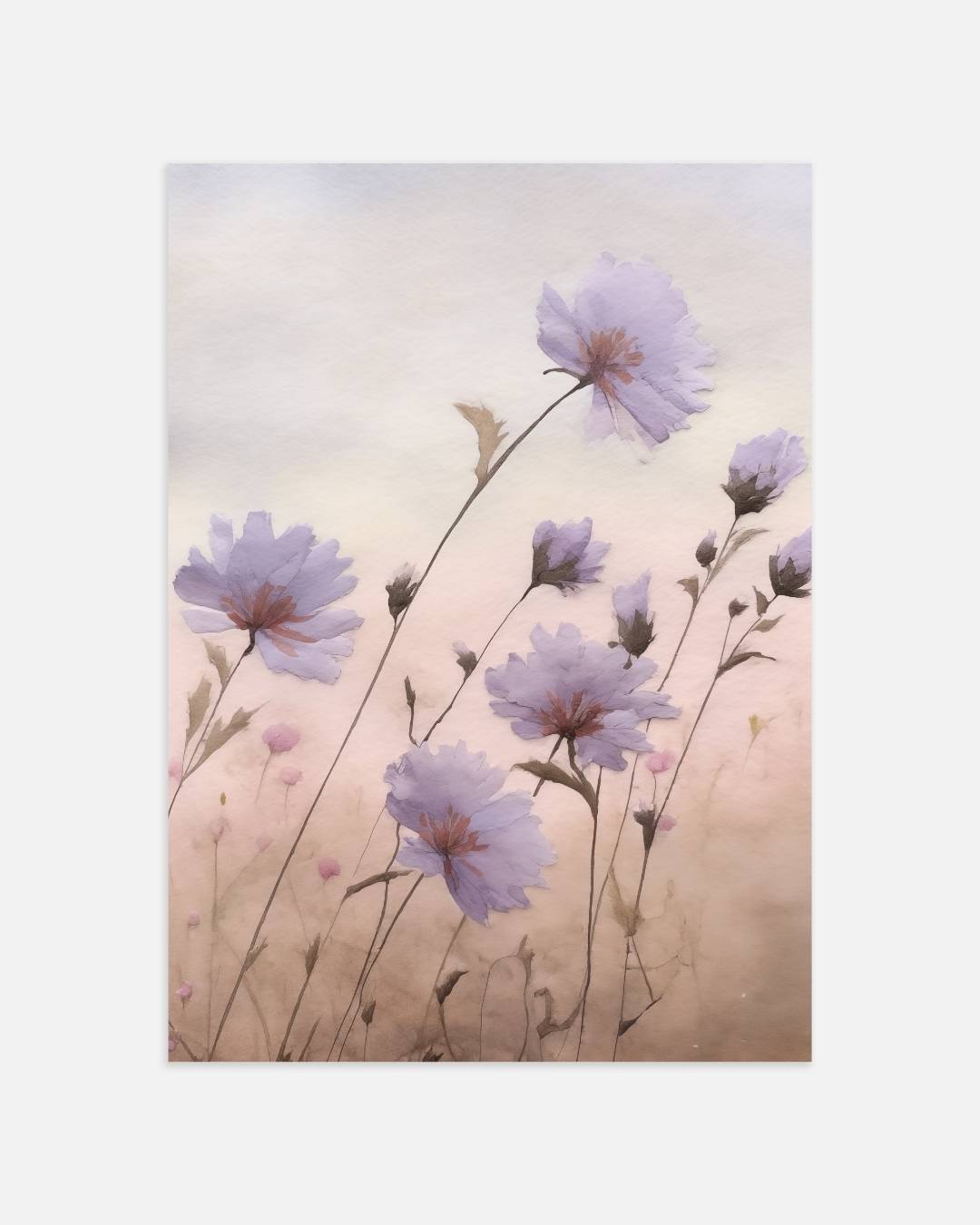 Zomerbloemen in aquarel Poster – portret wanddecoratie van WallArtistic