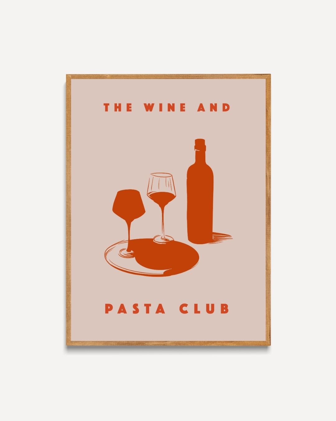 The wine and pasta club Poster – portret poster als wanddecoratie