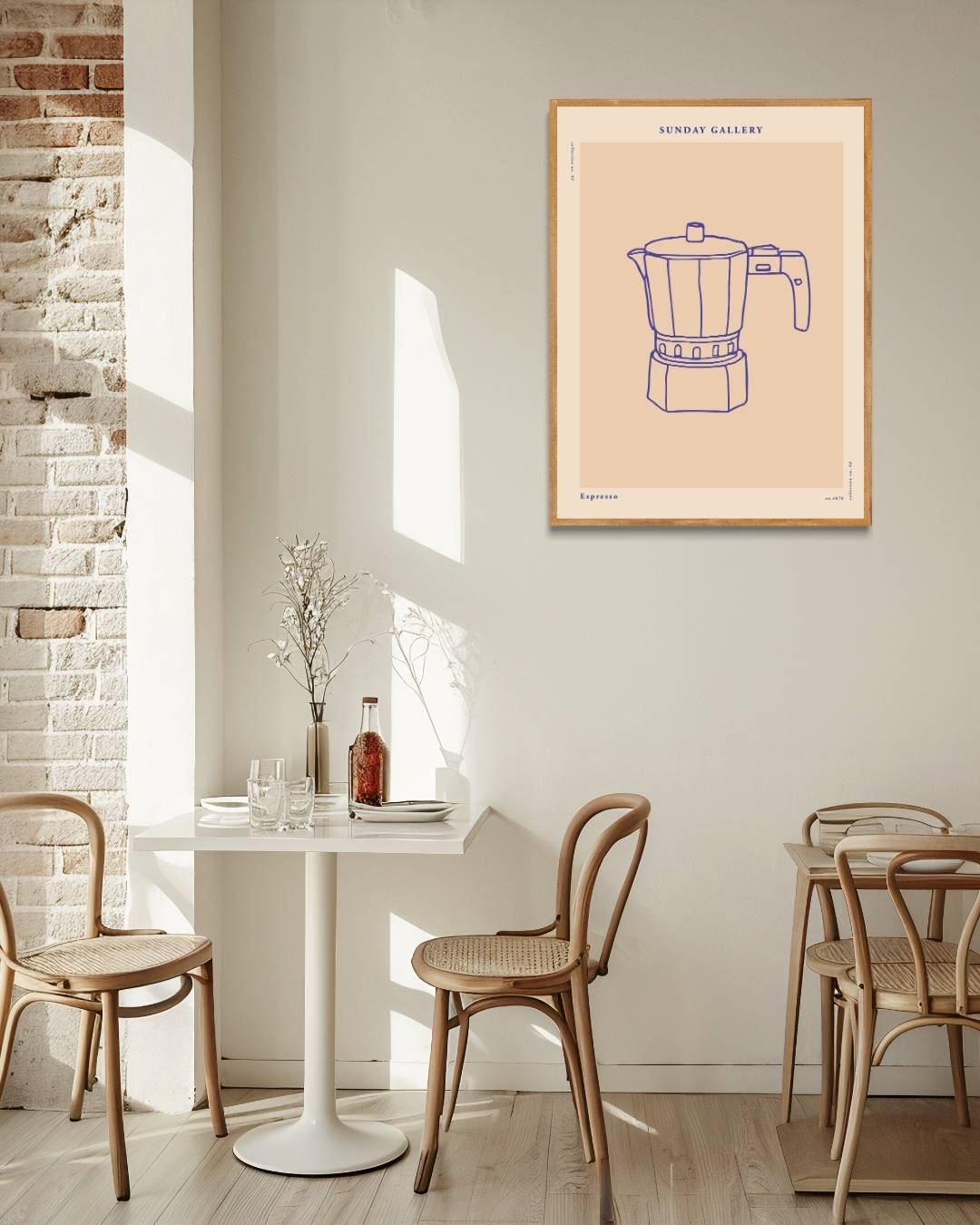 Ochtendritueel Poster Kunstwerk – staande poster voor modern interieur