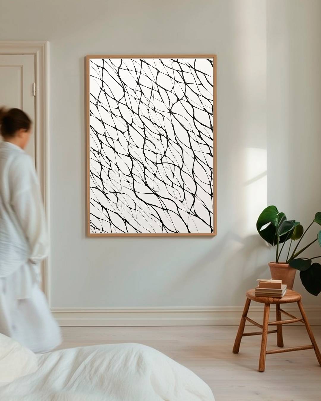 Organische lijnstructuur Poster – staande poster voor modern interieur