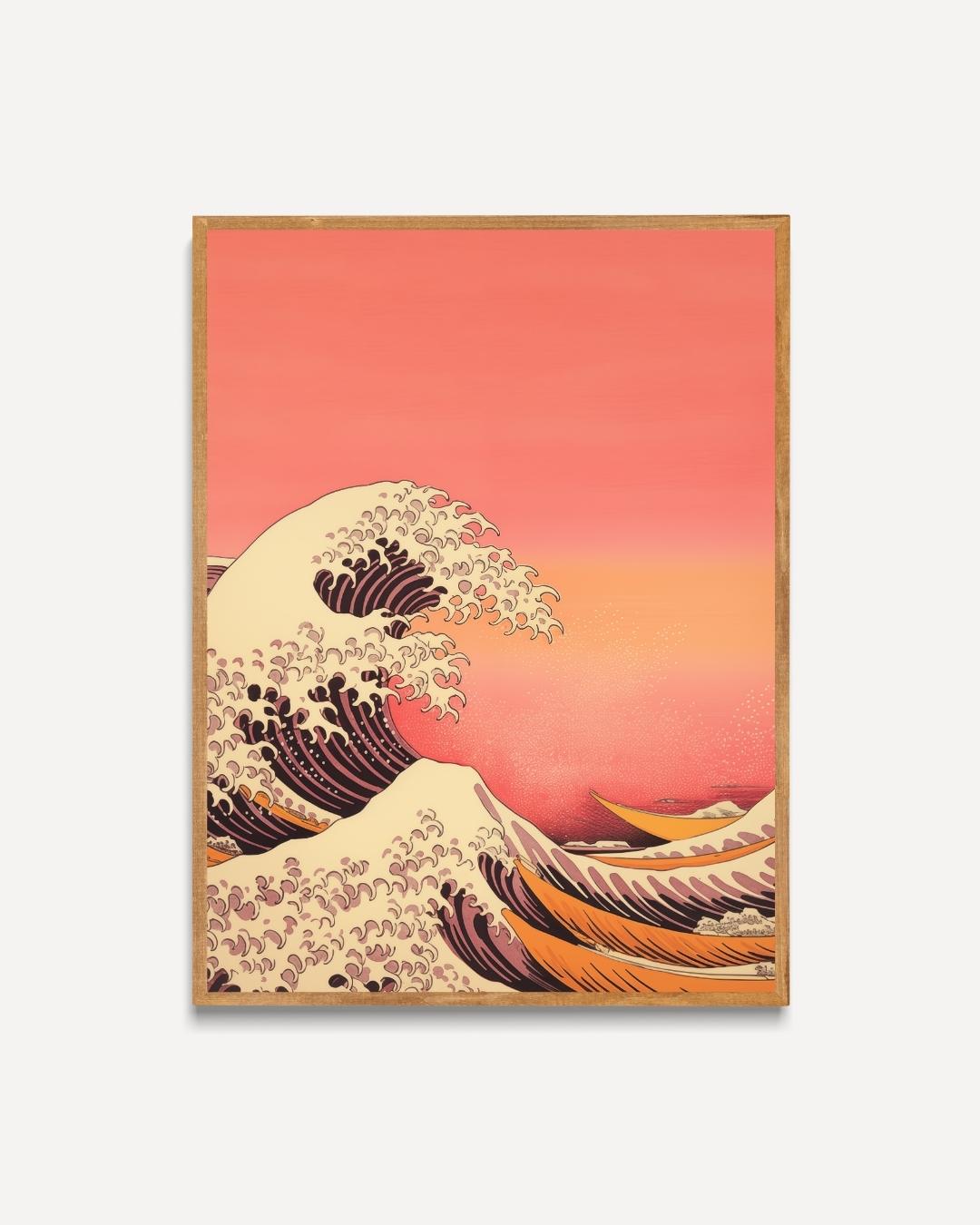 Grote golf bij zonsondergang Poster – portret poster als wanddecoratie