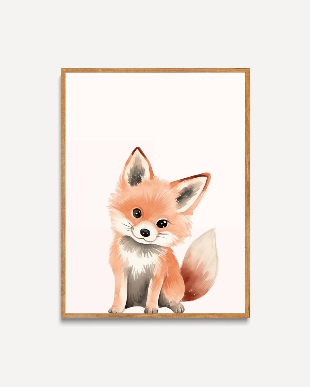 Schattige babyvos illustratie Poster – portret poster als wanddecoratie