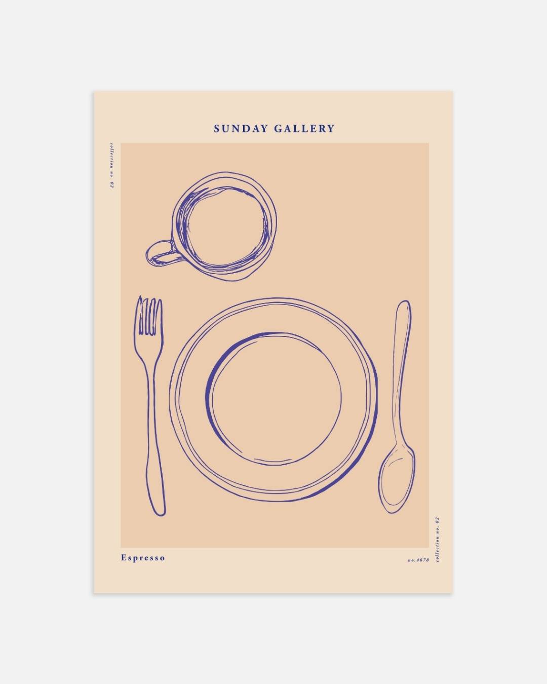 Lunch en diner Poster Kunstwerk – portret wanddecoratie van WallArtistic
