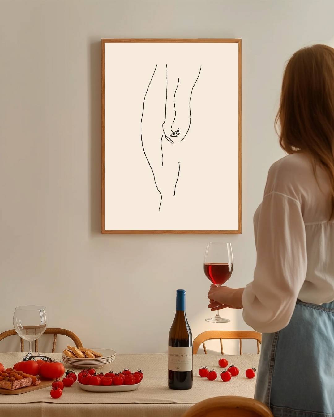 Lichaam lijntekening Poster – staande poster voor modern interieur