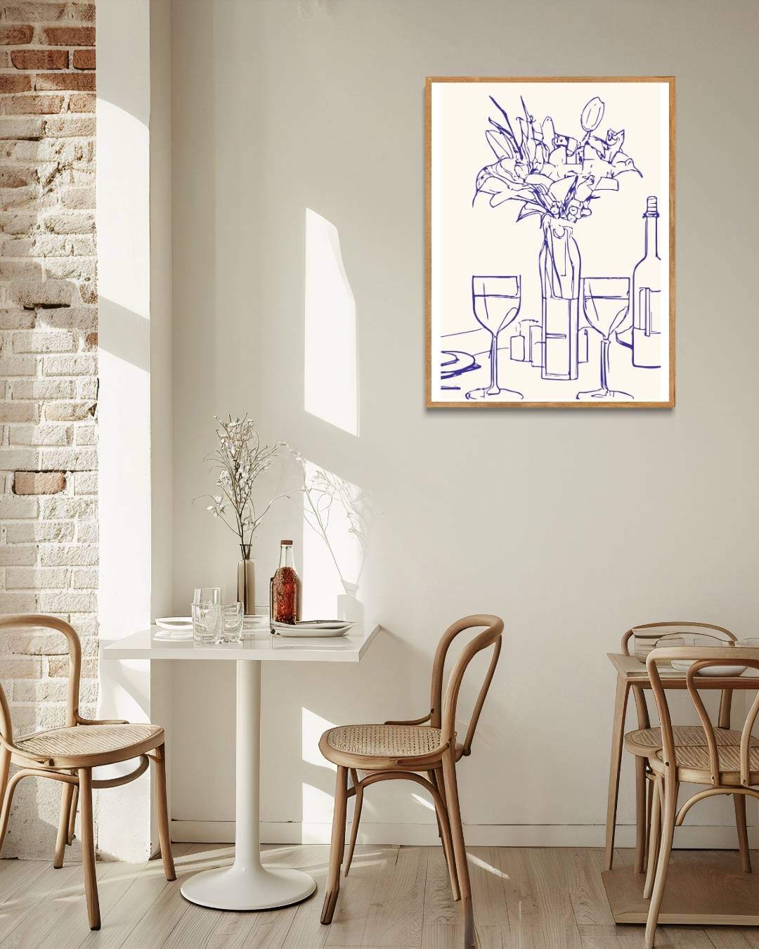 Stijlvolle tafelsetting Poster – staande poster voor modern interieur