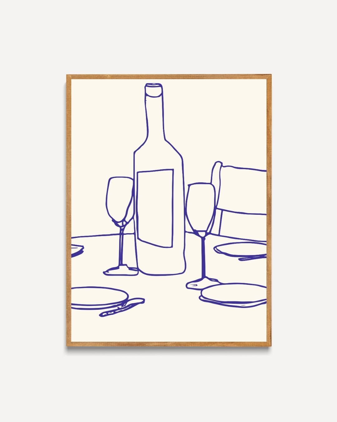 Minimalistische diner Poster – portret poster als wanddecoratie