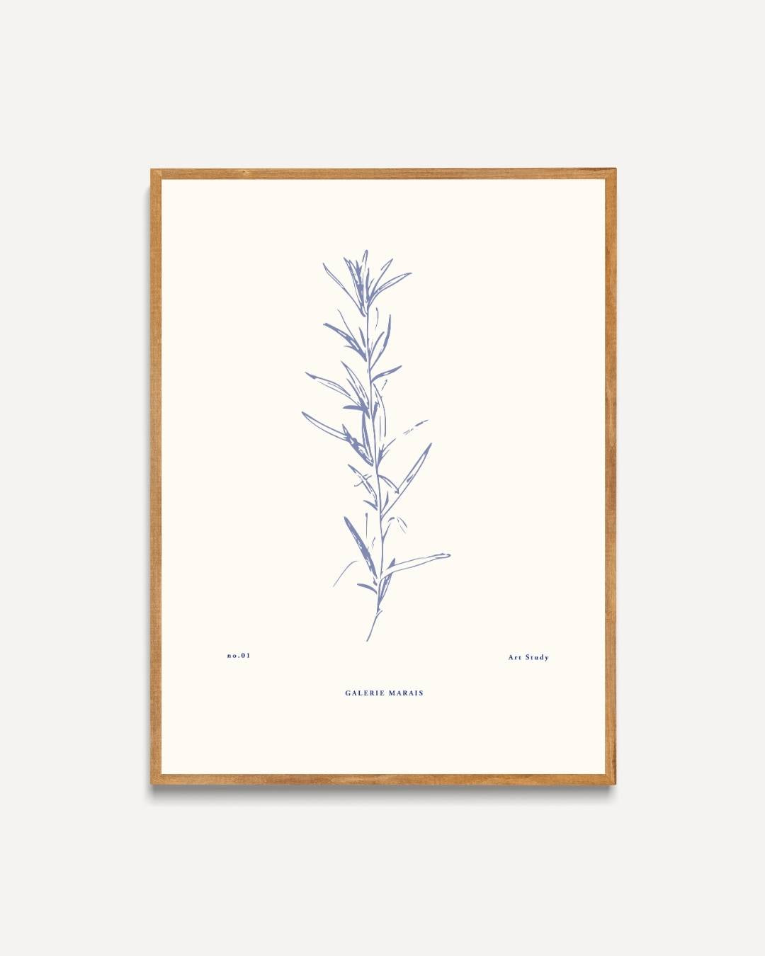 Botanische kunststudie blauw Poster – portret poster als wanddecoratie