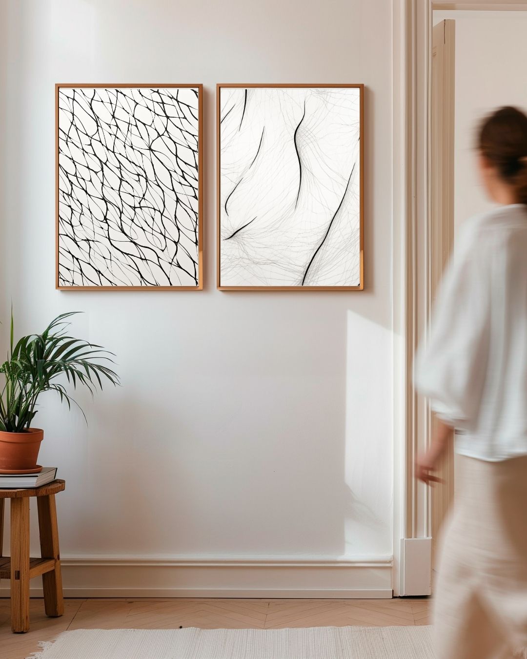 Lijnenspel Posterset – 2-luik posterset als wanddecoratie