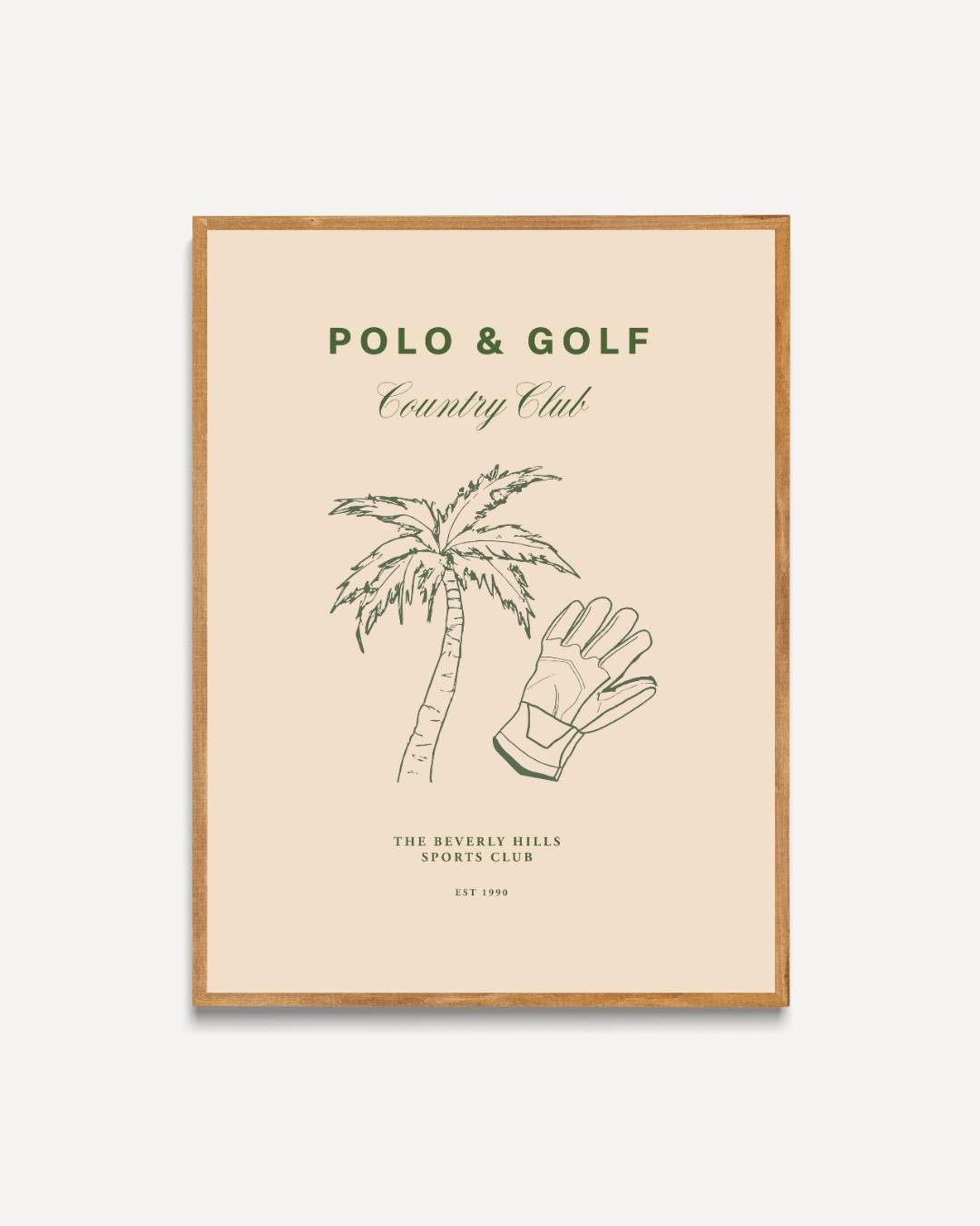 Polo & Golf palmboom en handschoen Poster – portret poster als wanddecoratie