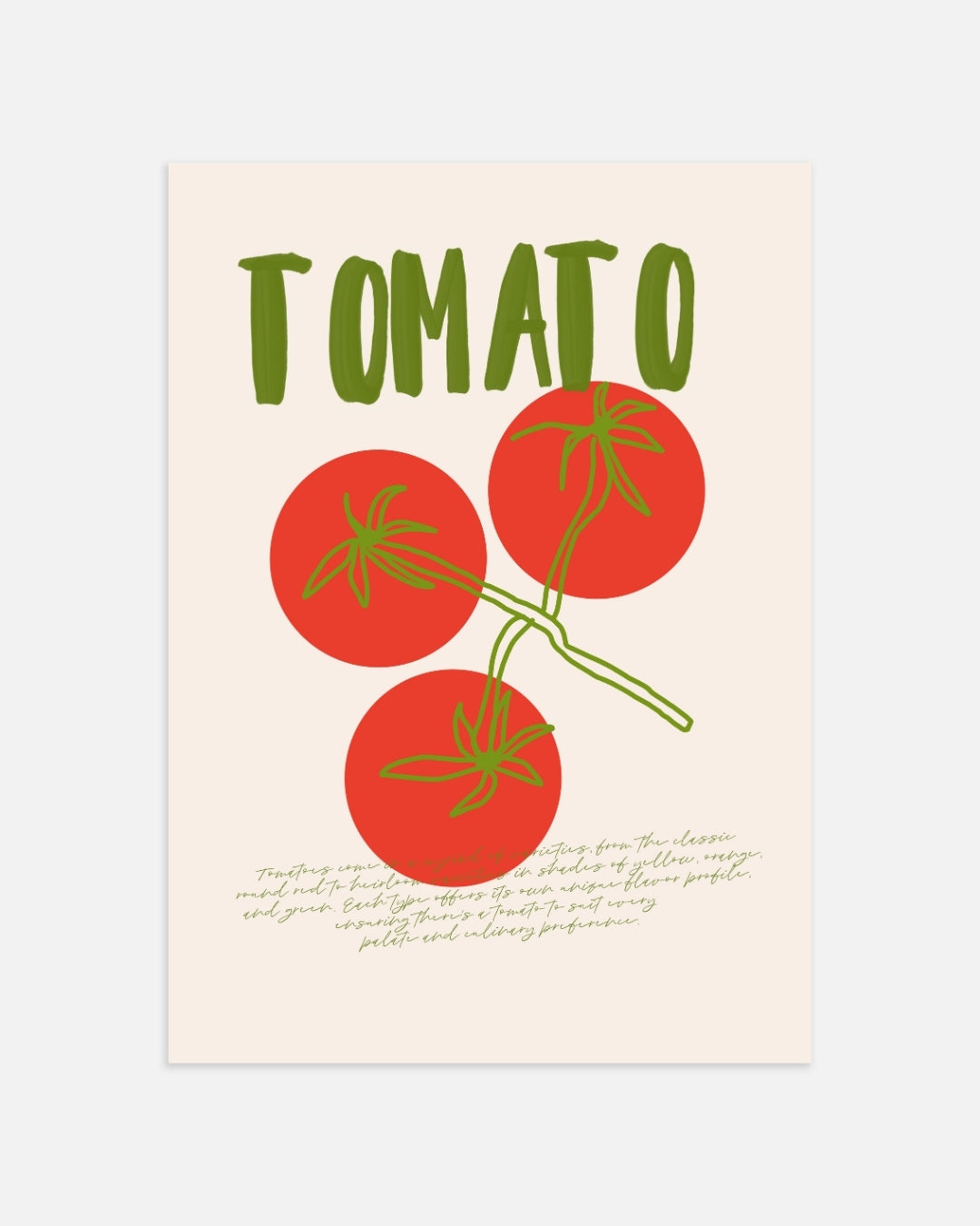 Tomaat Illustratie Poster – portret wanddecoratie van WallArtistic