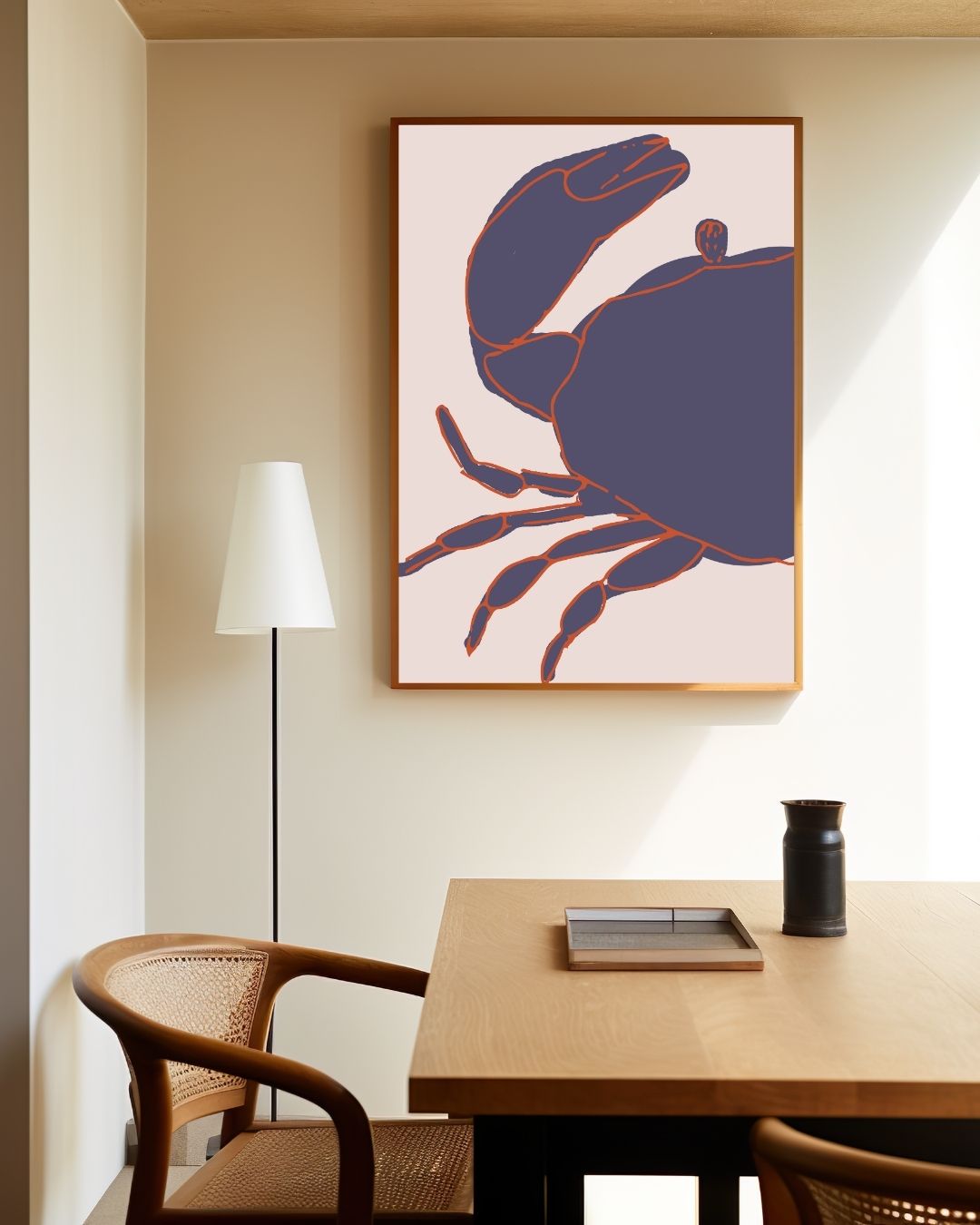 Krab Poster – staande poster voor modern interieur