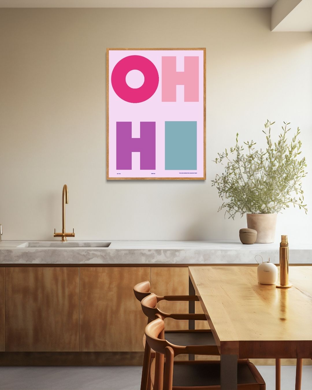 Oh Hi Poster – staande poster voor modern interieur