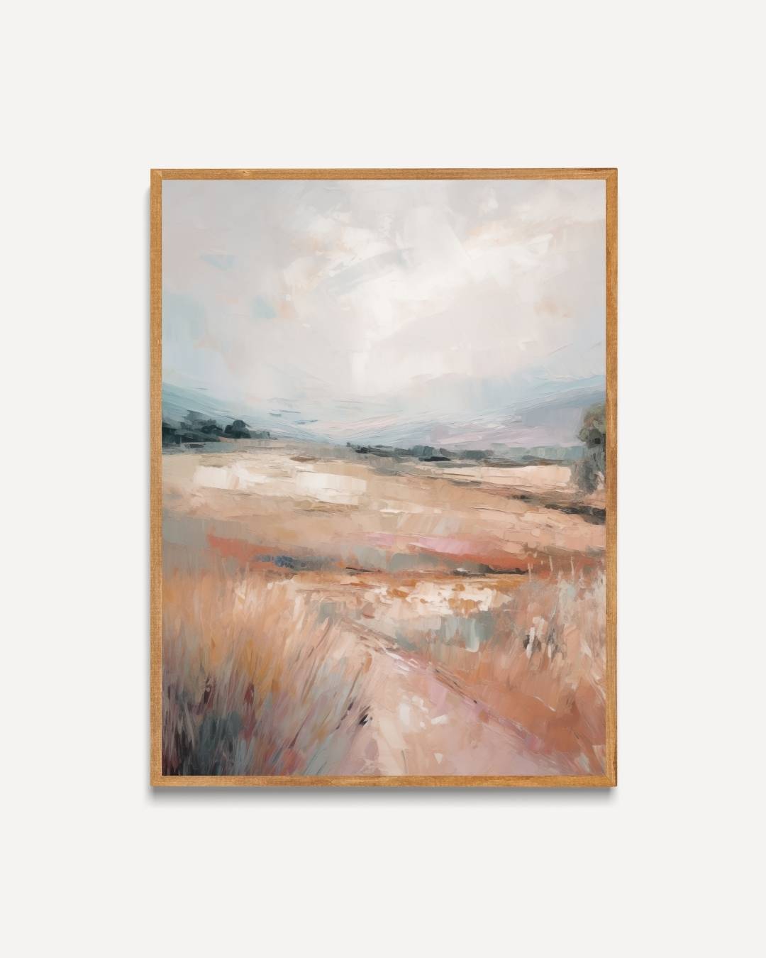 Abstract landschap in pastelkleuren Poster – portret poster als wanddecoratie