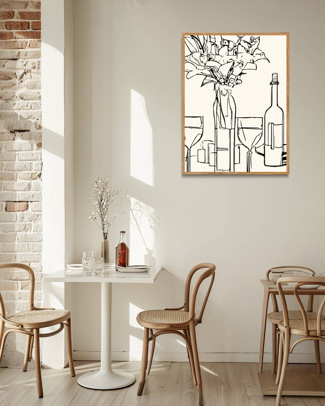 Gezellige bloementafel Poster – staande poster voor modern interieur