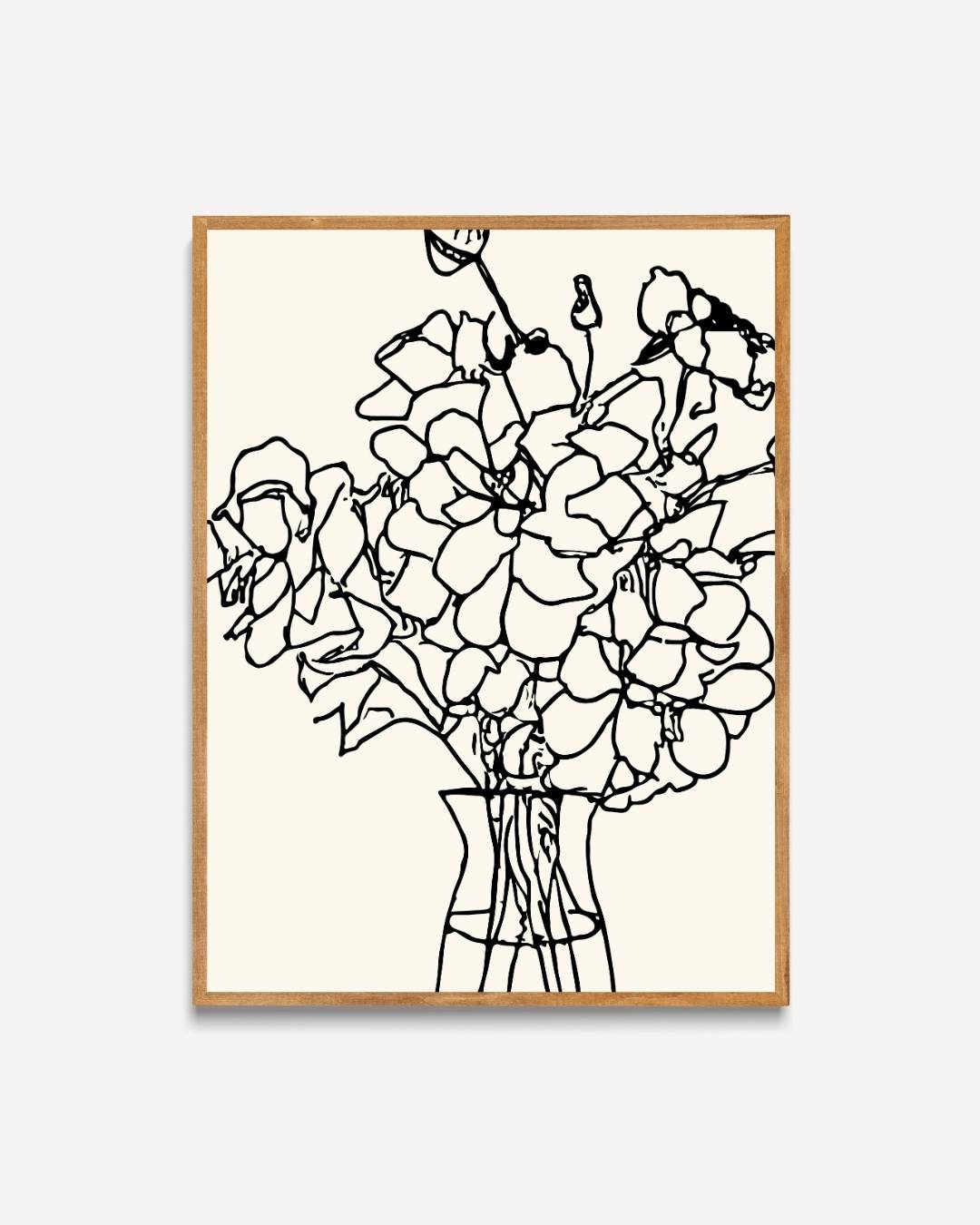 Minimalist floral line art Poster – portret poster als wanddecoratie