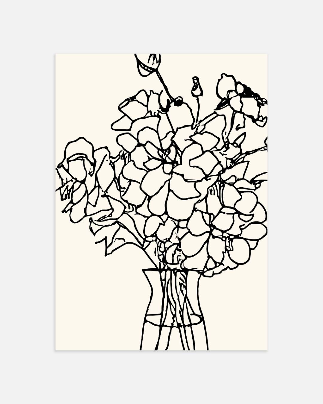 Minimalist floral line art Poster – portret wanddecoratie van WallArtistic