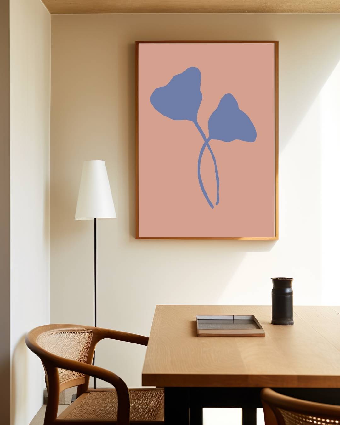 Minimalistisch bladensilhouet Poster – staande poster voor modern interieur