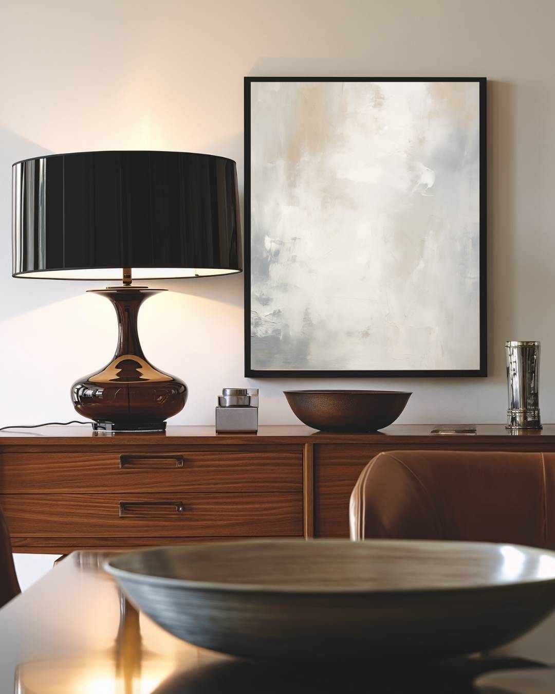 Neutrale abstractie Poster – staande poster voor modern interieur
