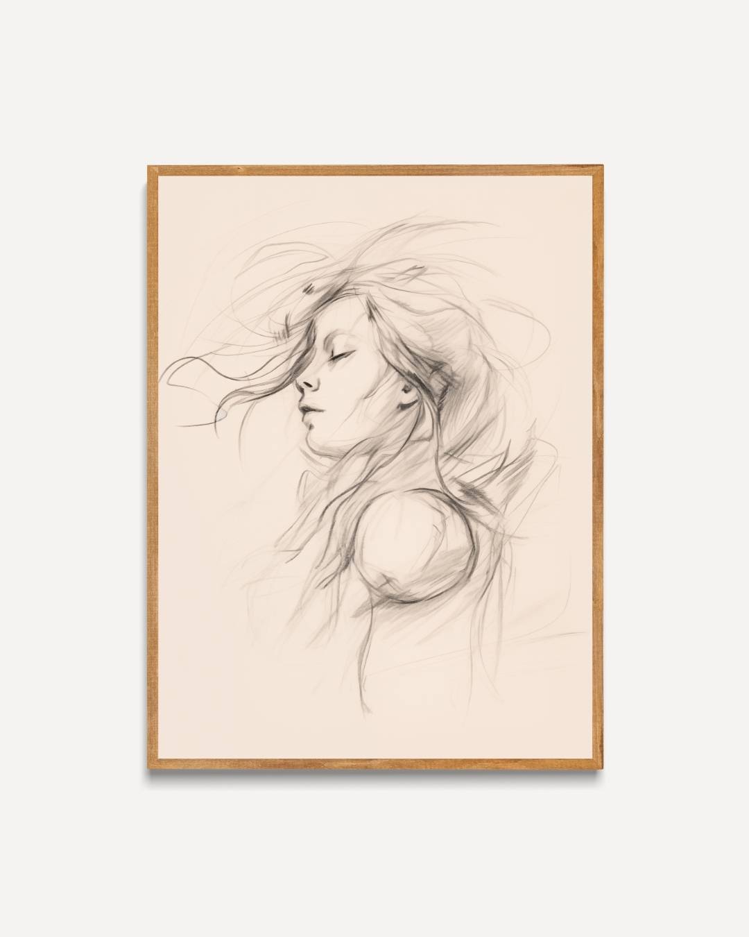 Elegante vrouwenschets Poster – portret poster als wanddecoratie
