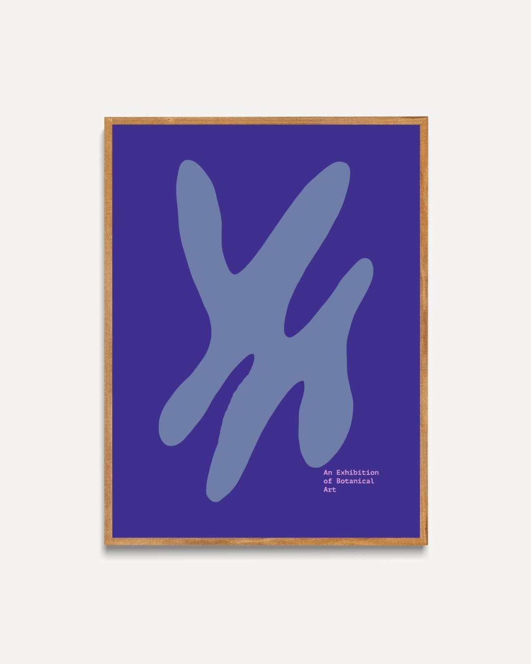 Blauwe abstracte vorm Poster – portret poster als wanddecoratie