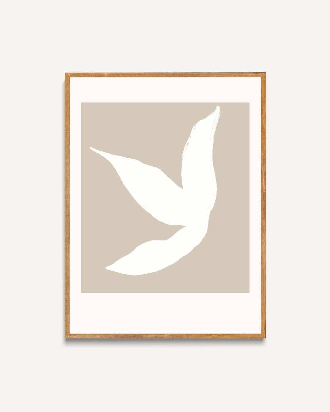 Lichtbeige abstract blad Poster – portret poster als wanddecoratie