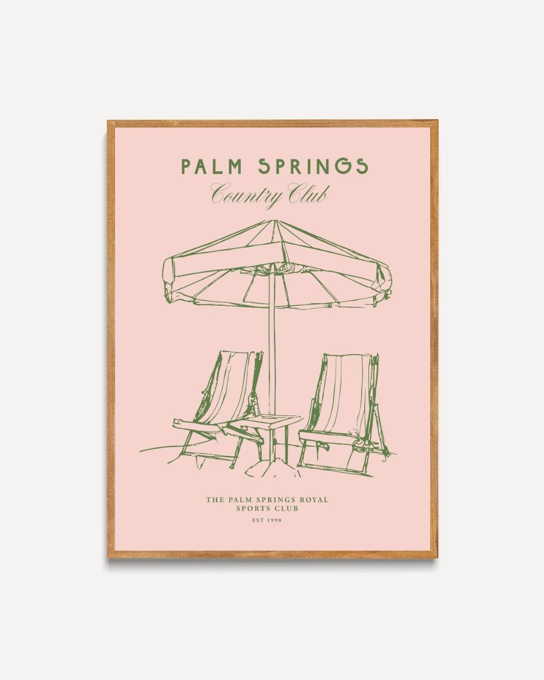 Palm Springs strandstoelen Poster – portret poster als wanddecoratie