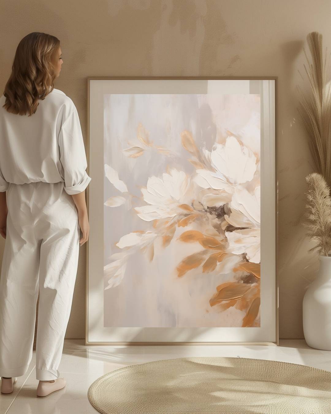 Warme bloemennuance Poster – staande poster voor modern interieur