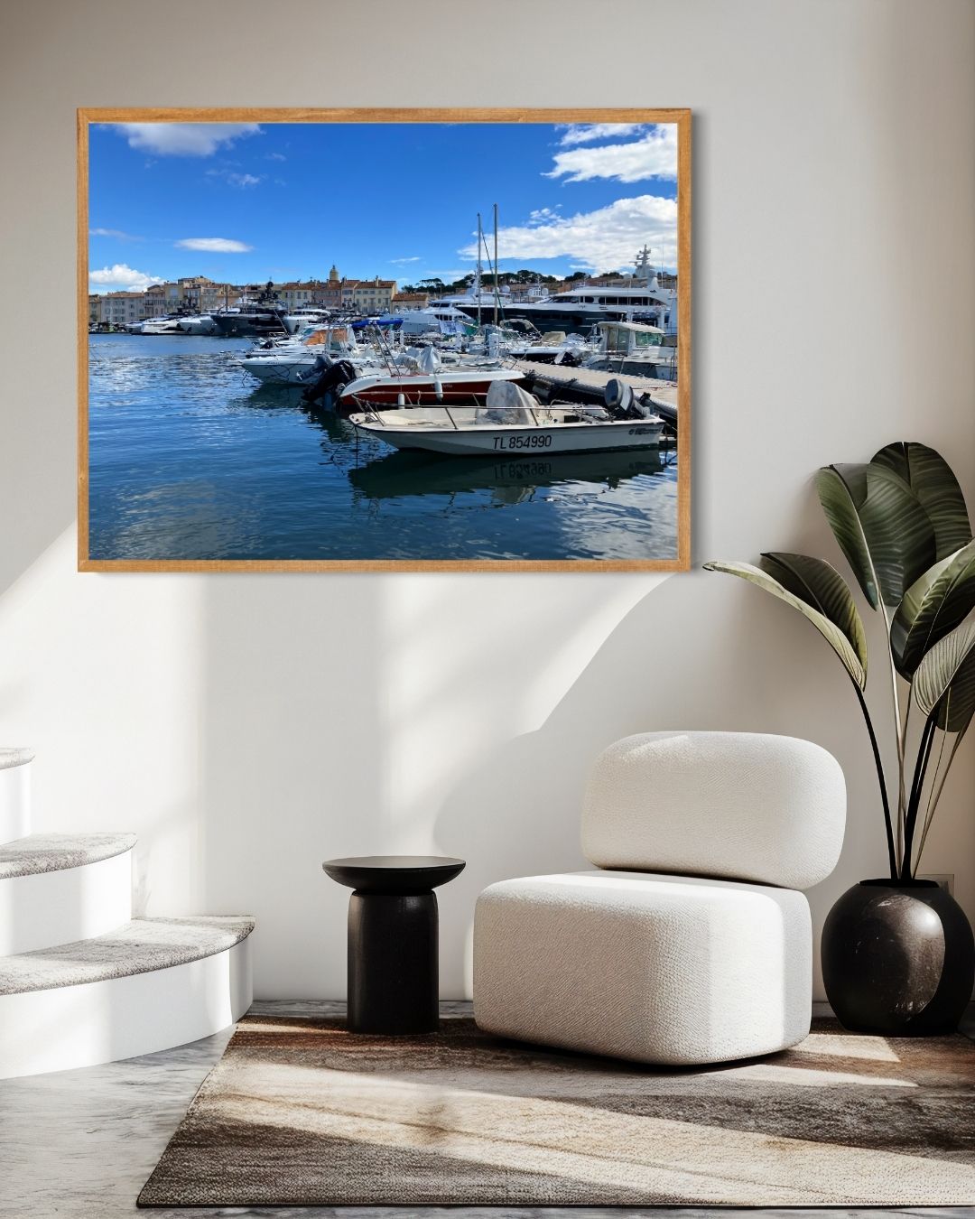 Havenzicht Poster – staande poster voor modern interieur