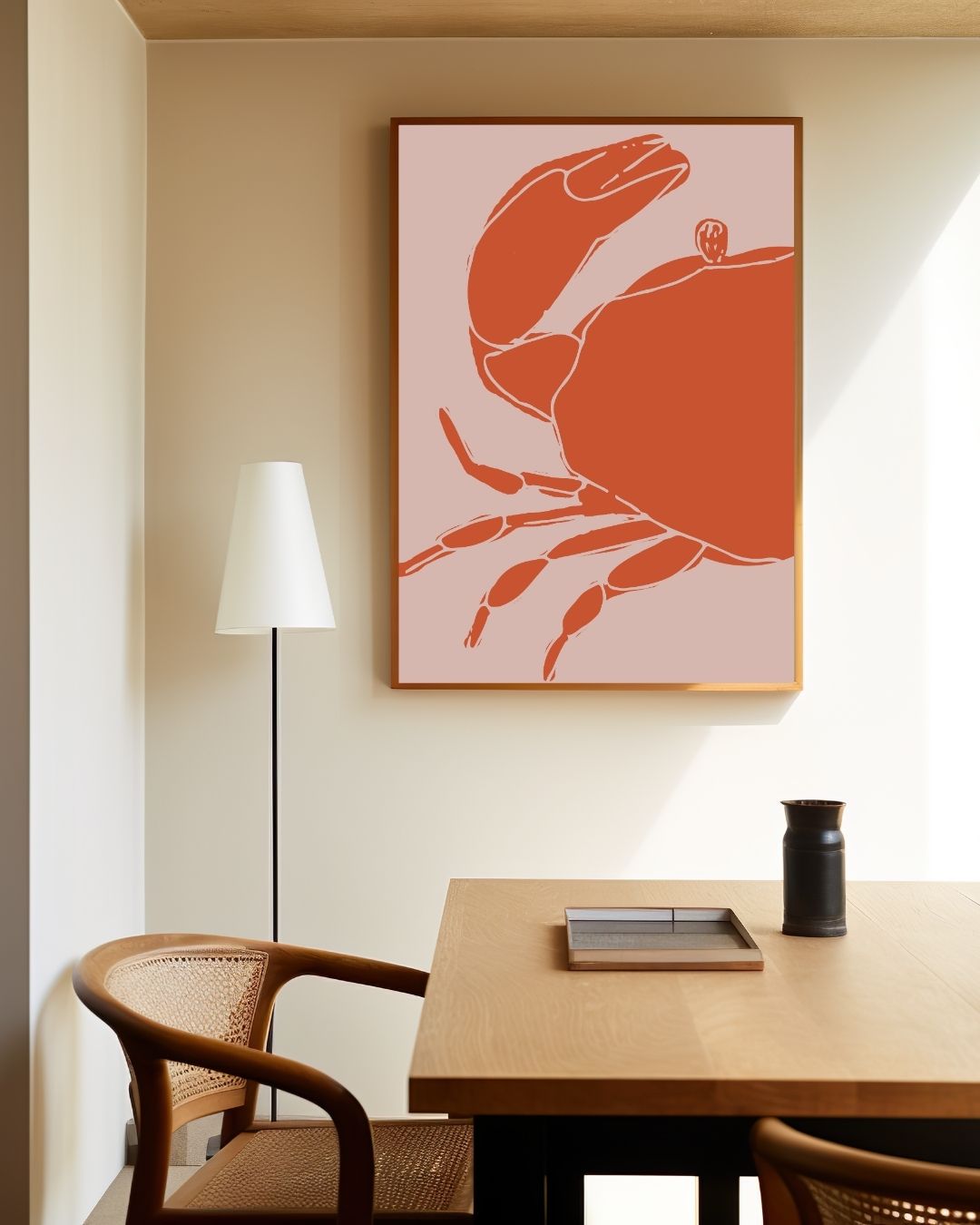 Krab oranje Poster – staande poster voor modern interieur