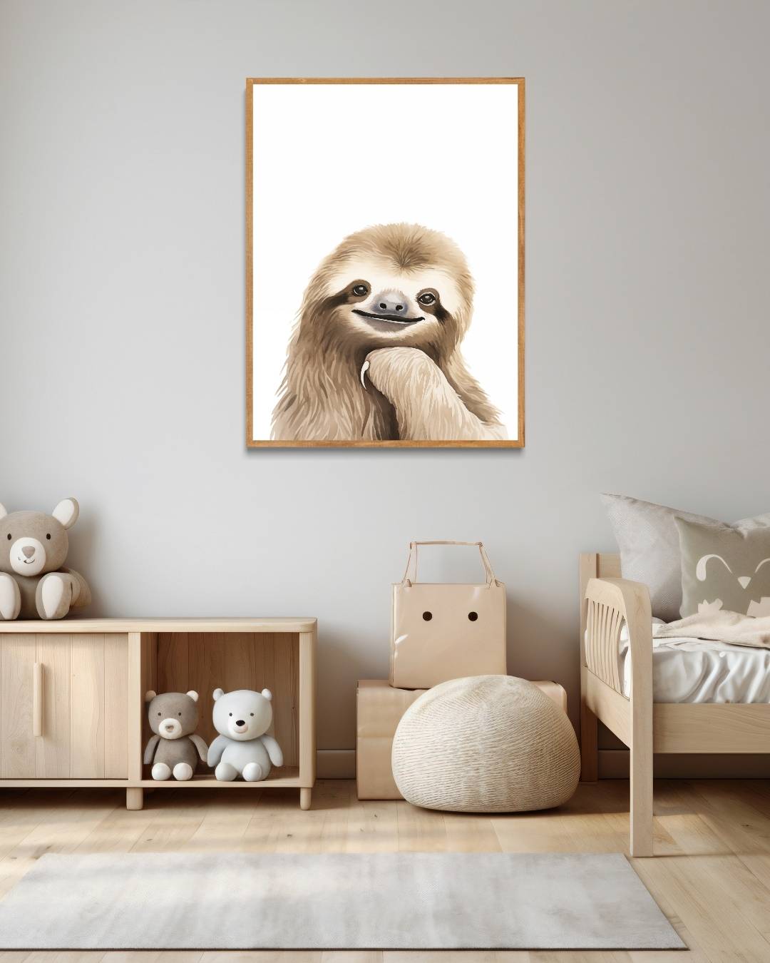 Grappige luiaard illustratie Poster – staande poster voor modern interieur