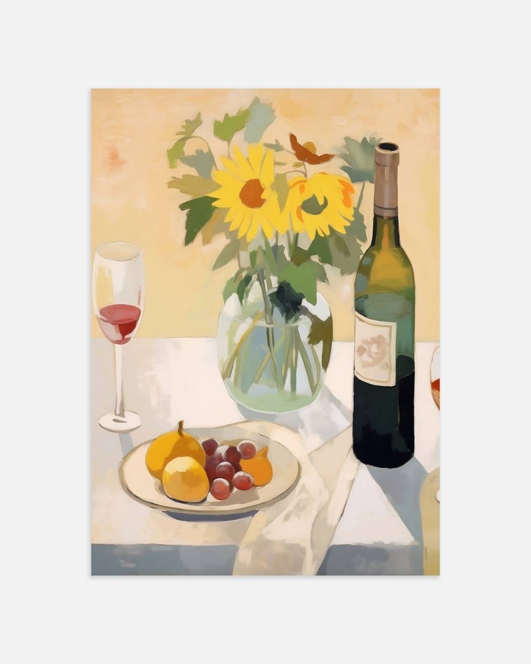 Stilleven met zonnebloemen Poster – portret wanddecoratie van WallArtistic