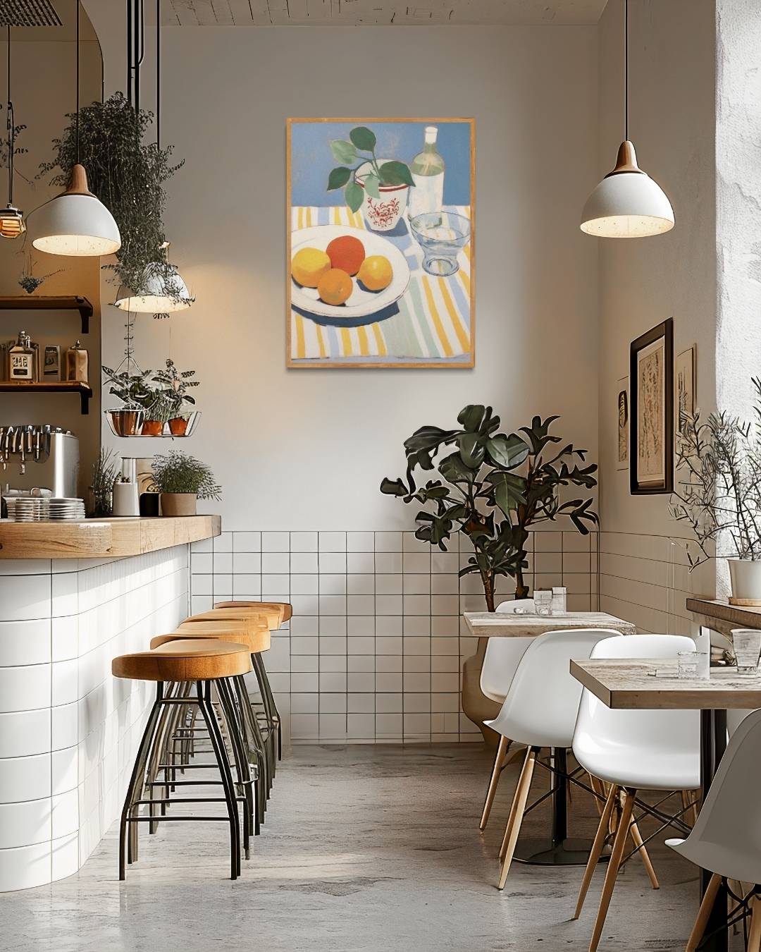 Stilleven met fruit en vaas Poster – staande poster voor modern interieur