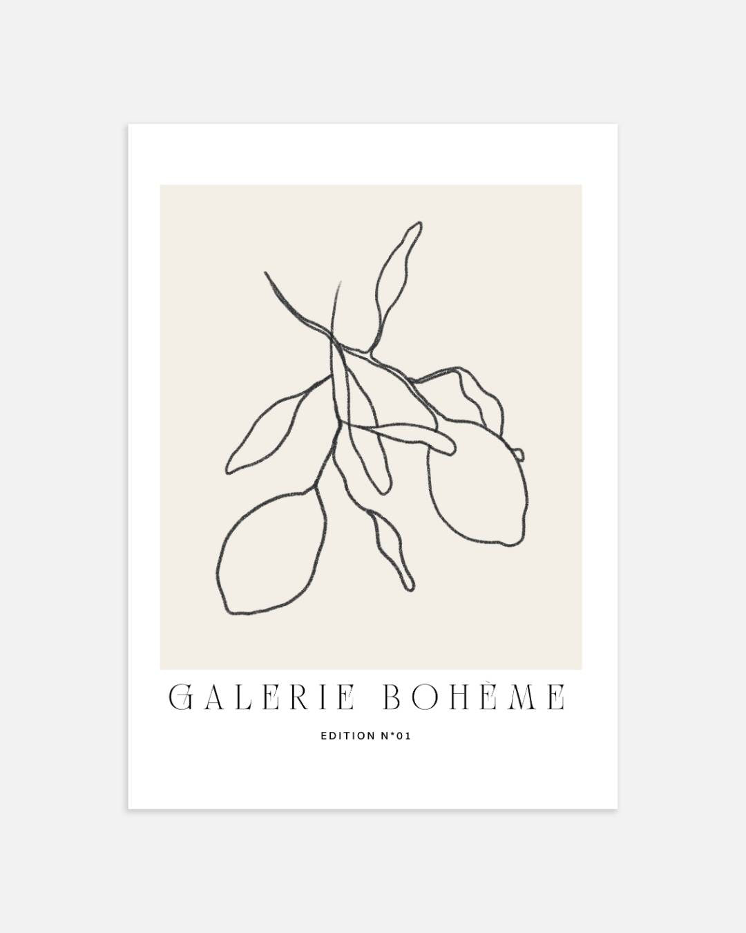 Minimalistische citroen Poster – portret wanddecoratie van WallArtistic