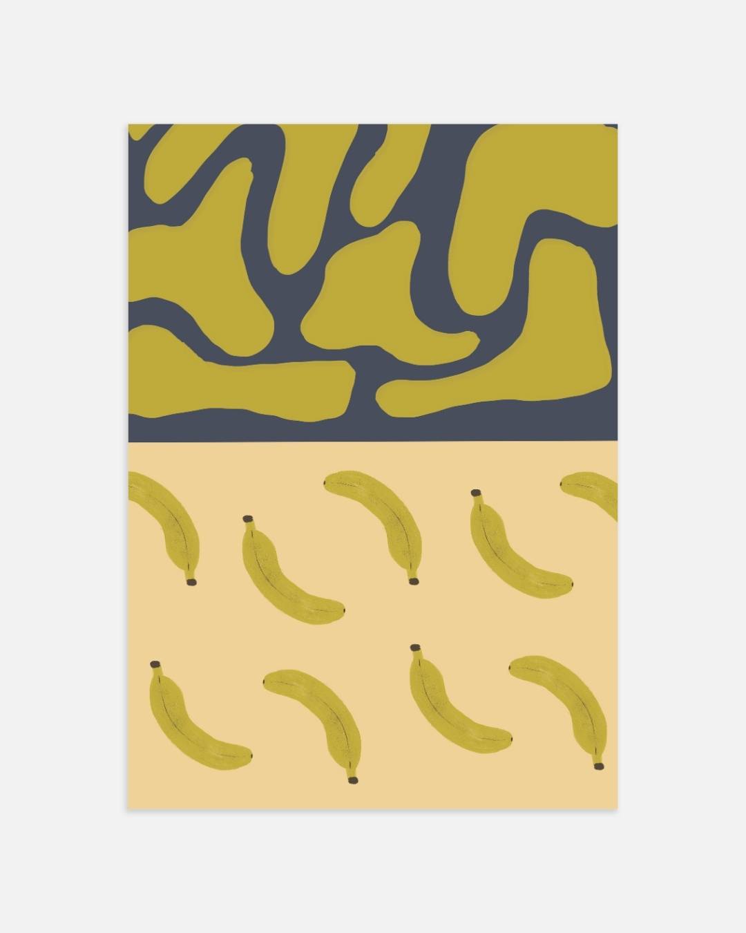 Bananenpatroon Poster – portret wanddecoratie van WallArtistic