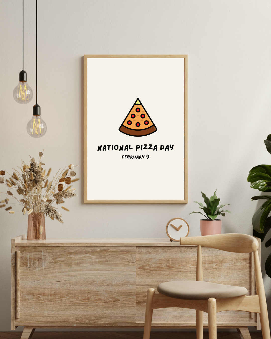 Nationale pizza dag Poster – staande poster voor modern interieur