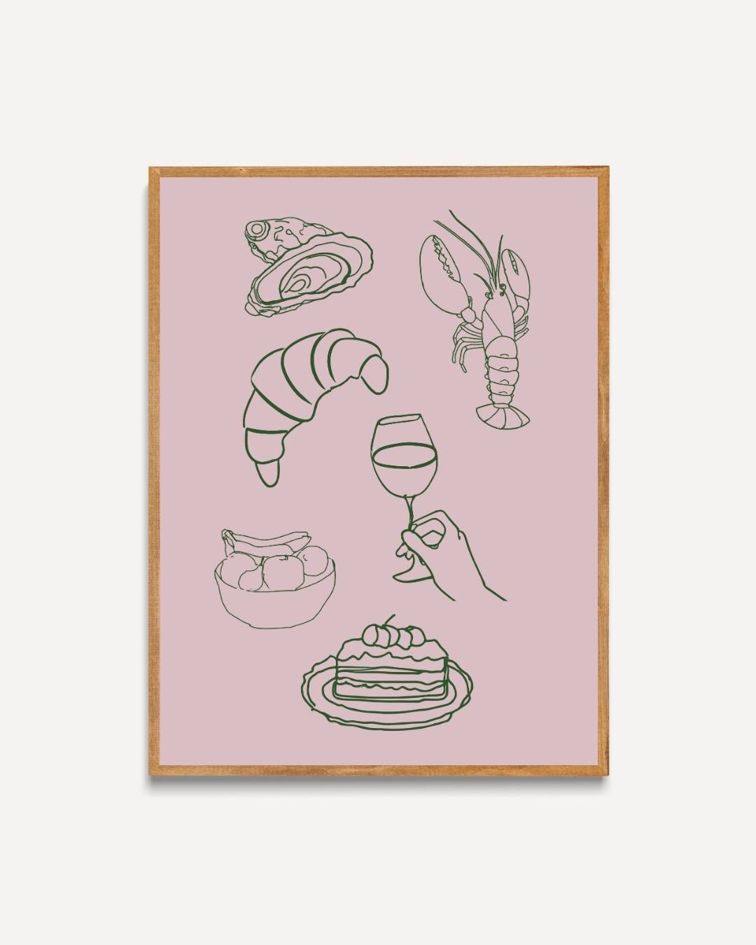 Luxe diner schets Poster – portret poster als wanddecoratie