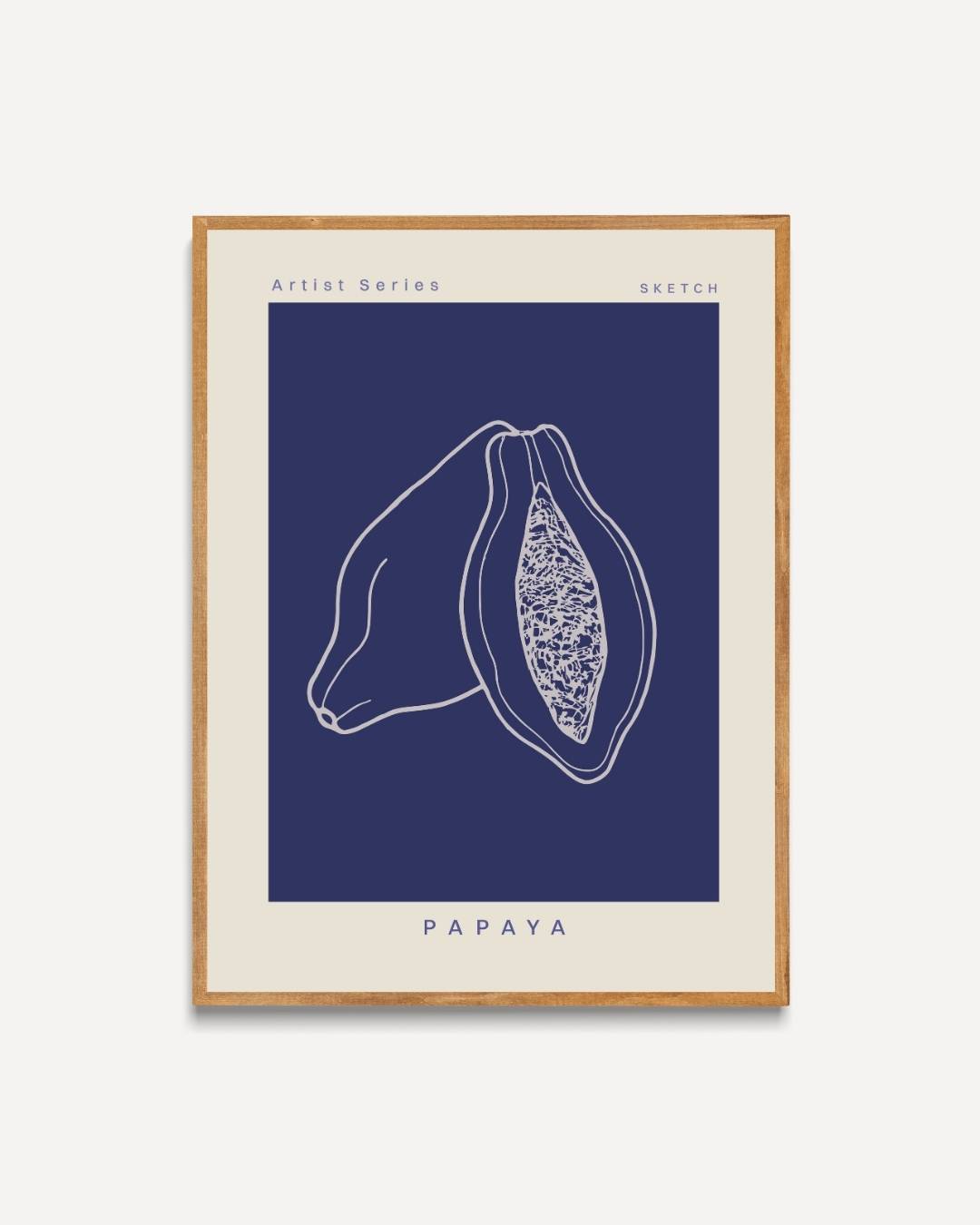 Papaya Poster Kunstwerk – portret poster als wanddecoratie