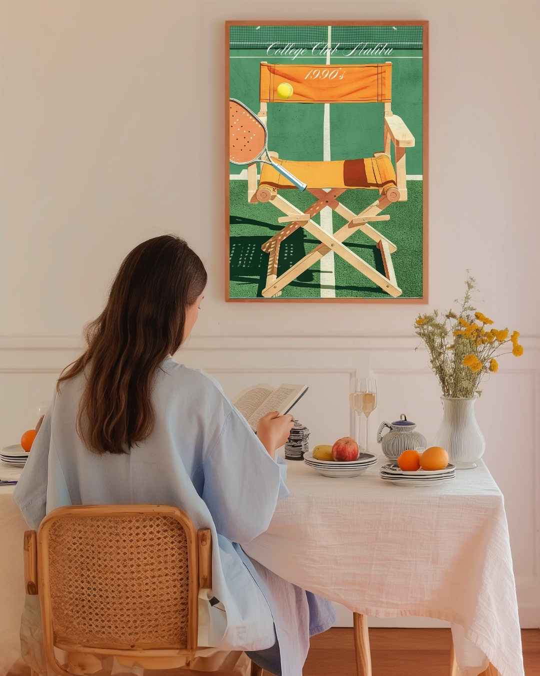 College Club Malibu Tennis Poster – staande poster voor modern interieur