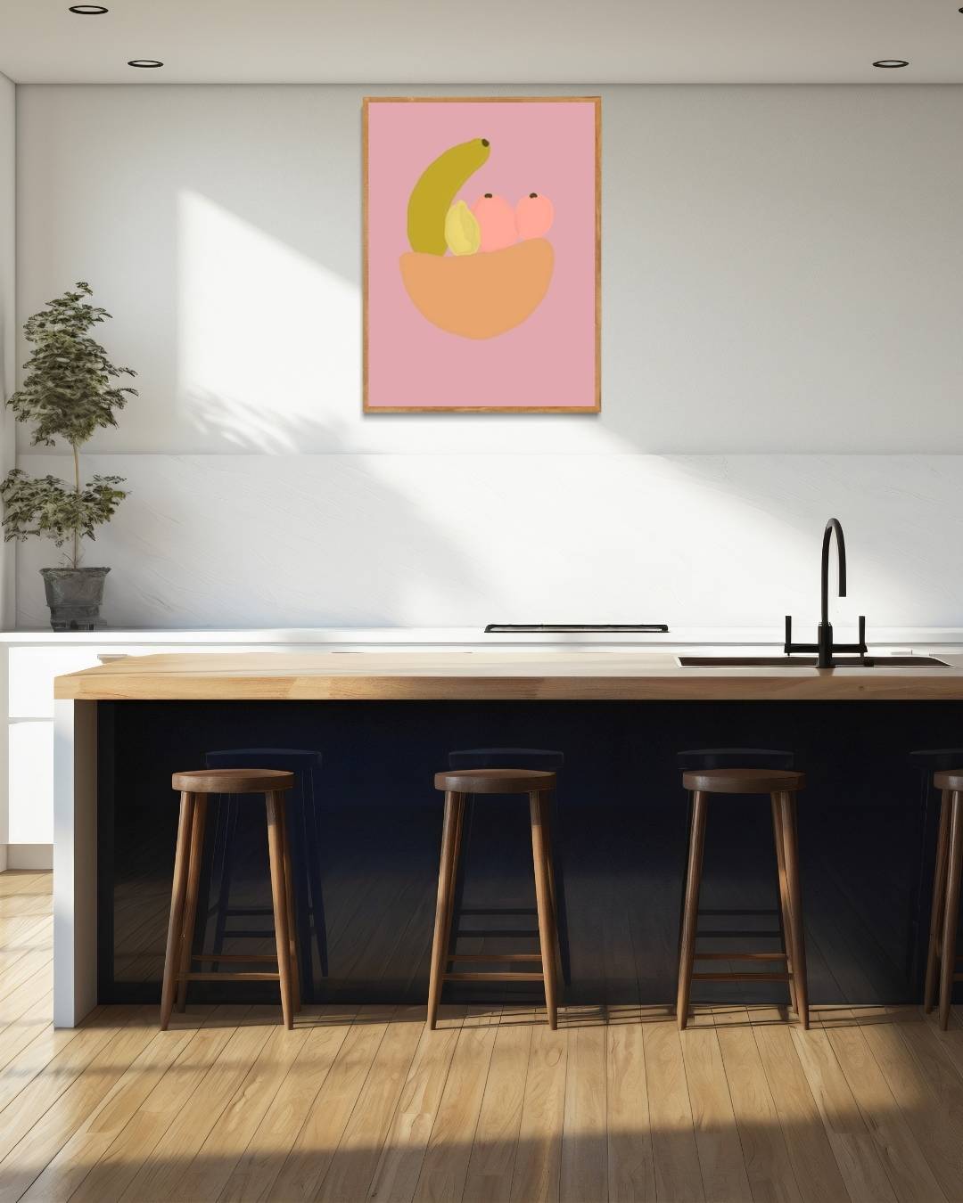 Abstracte fruitschaal Poster – staande poster voor modern interieur