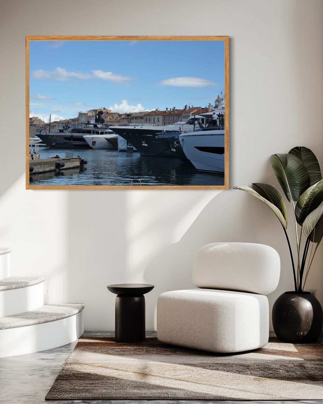 Luxe Jachten in de Haven Poster – staande poster voor modern interieur