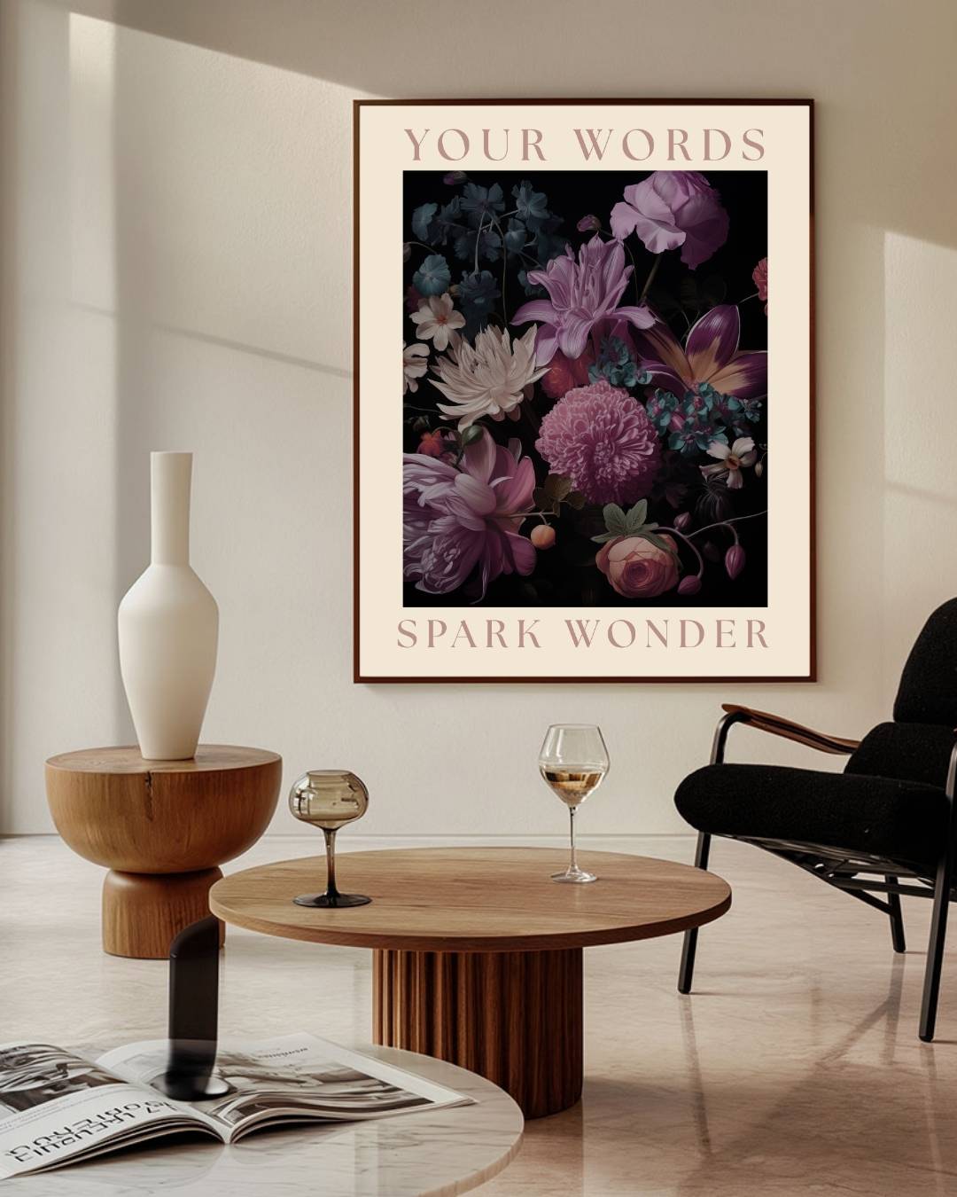 Your words spark wonder Poster – staande poster voor modern interieur