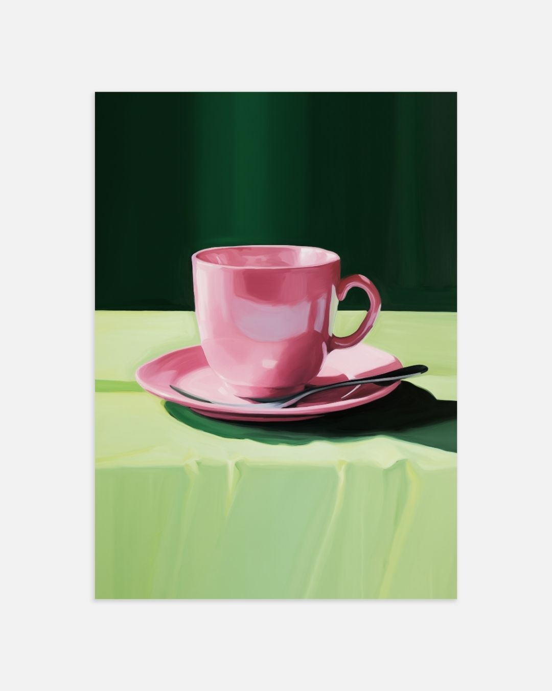 Pink Cup Poster – portret wanddecoratie van WallArtistic
