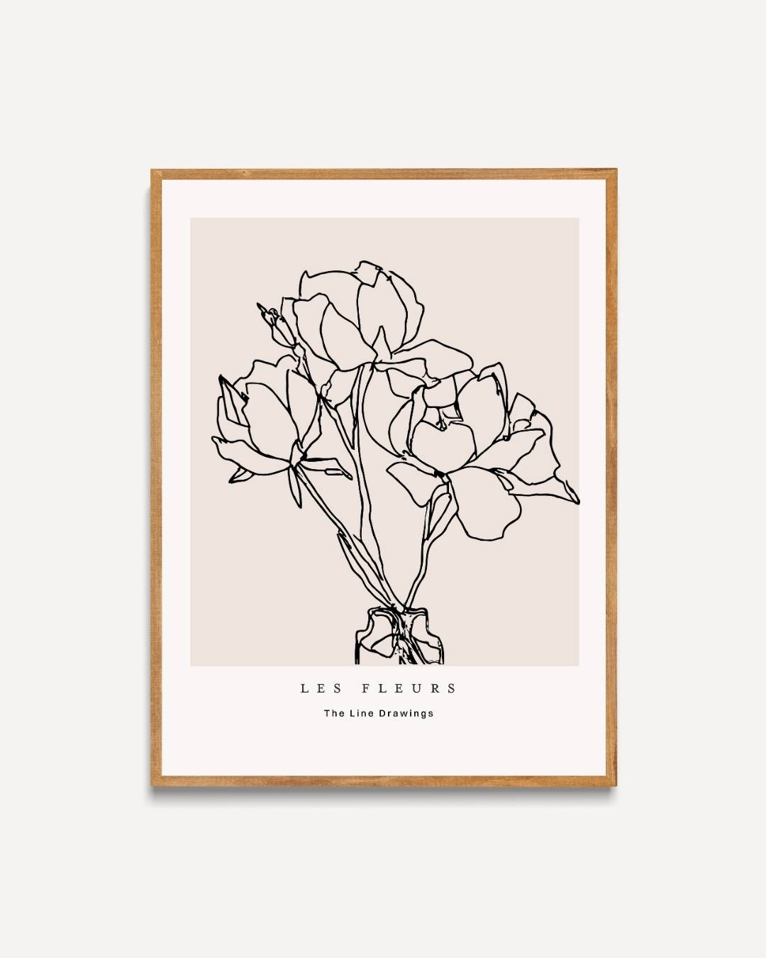 Minimalistische rozenlijn Poster – portret poster als wanddecoratie
