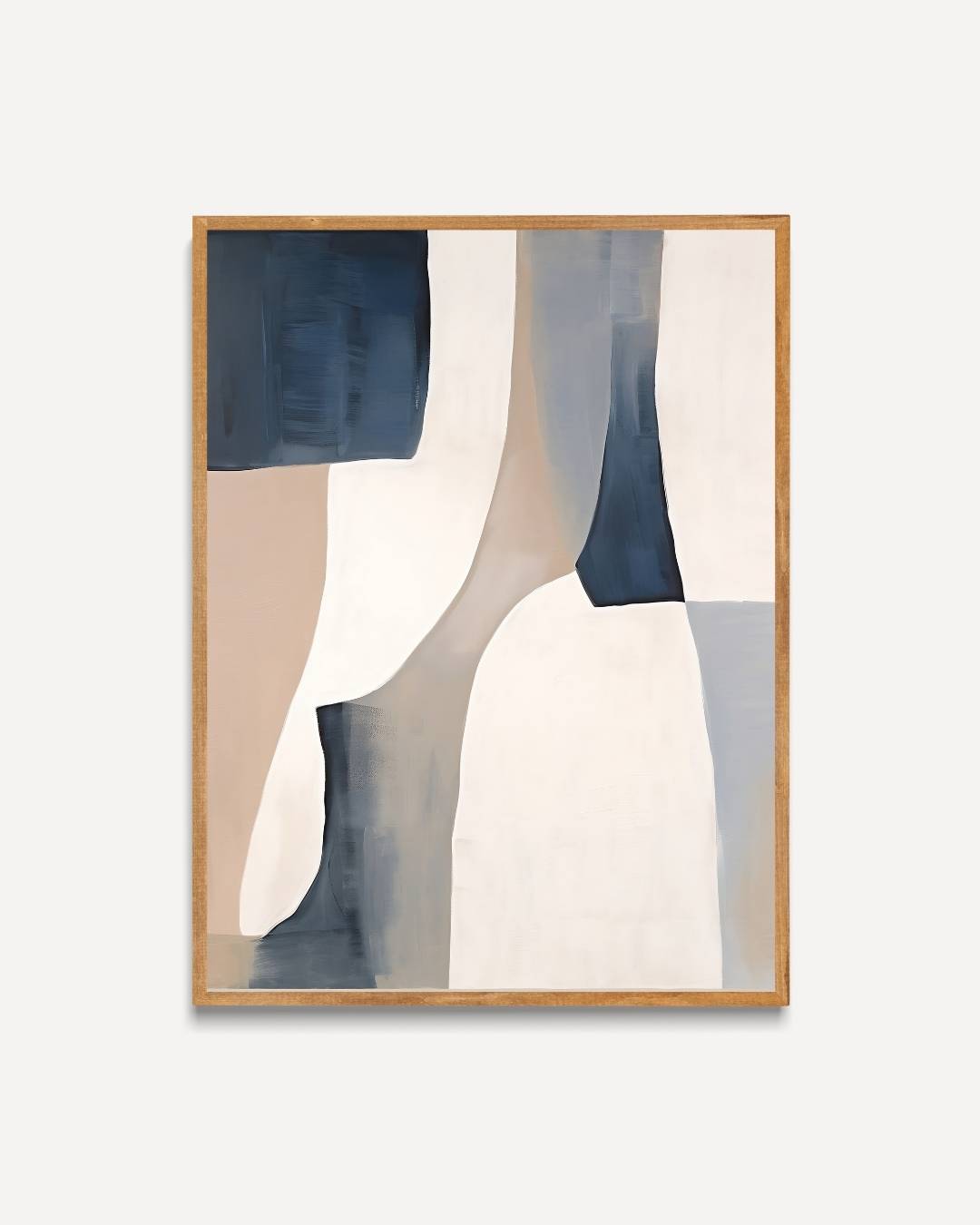 Abstracte vlakken in blauw en beige Poster – portret poster als wanddecoratie