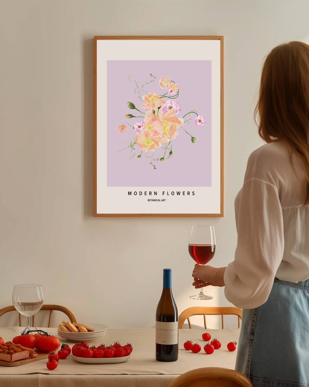 Modern Flowers Poster – staande poster voor modern interieur