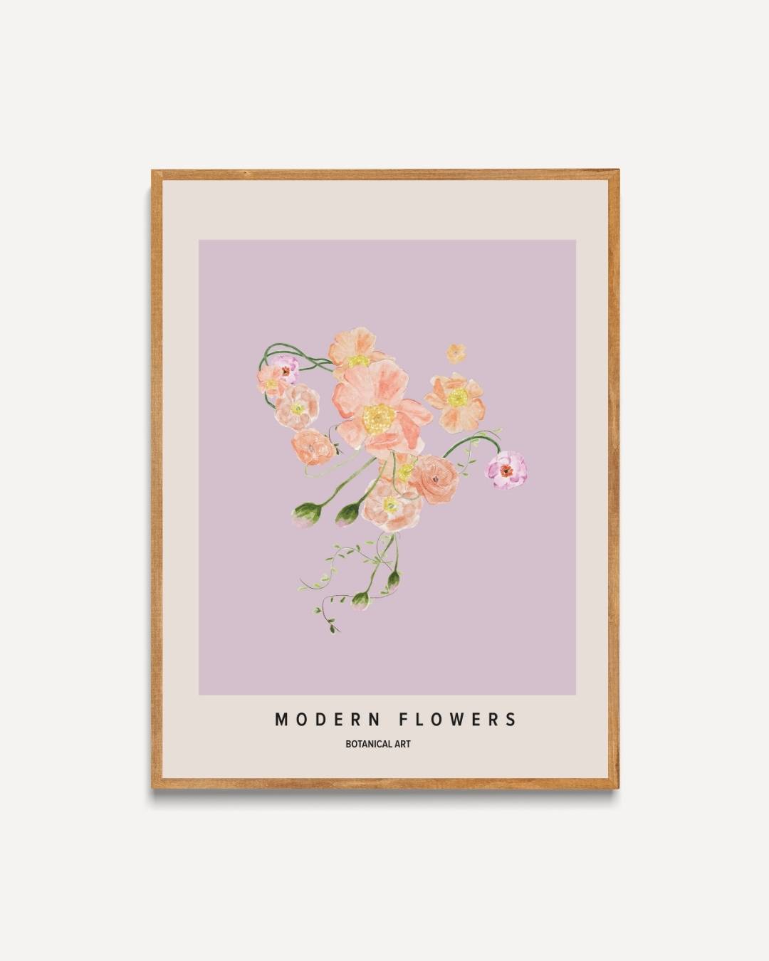 Botenical modern flowers Poster – portret poster als wanddecoratie